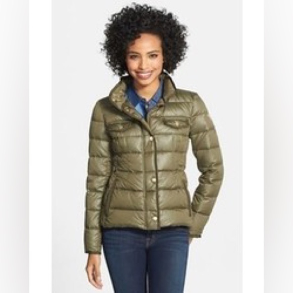 Vince Camuto Short Down Puffer Jacket Green Size XS